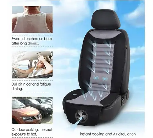 Zone Tech Cooling Car Seat Cushion Black 12v Automotive Massager