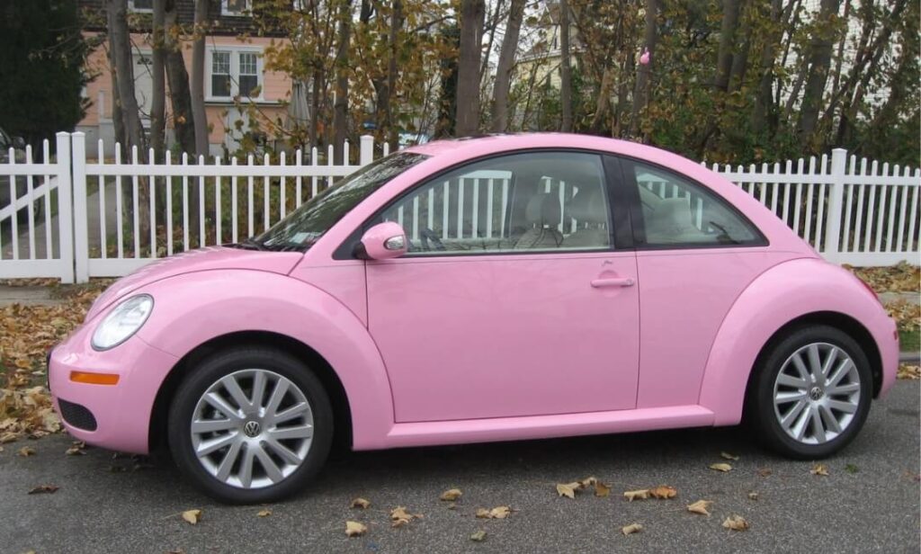Volkswagen Beetle hot pink car
